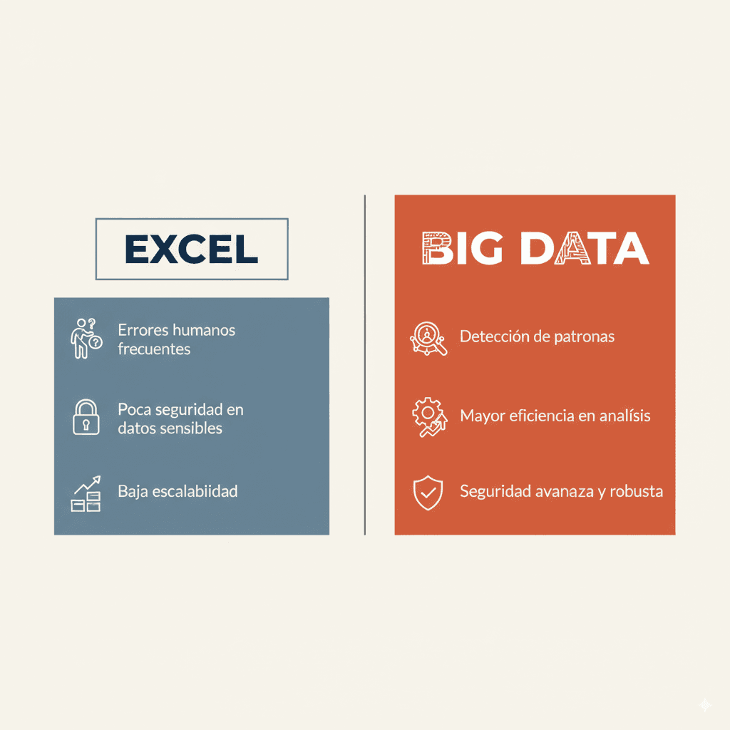 Representación visual de las limitaciones de Excel para psicólogos