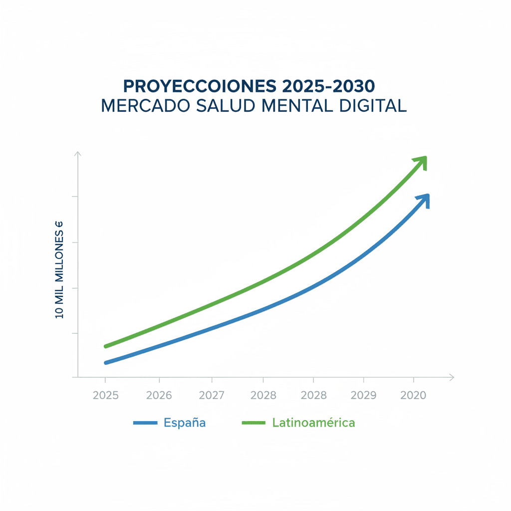 Proyecciones del mercado de salud mental digital para 2030