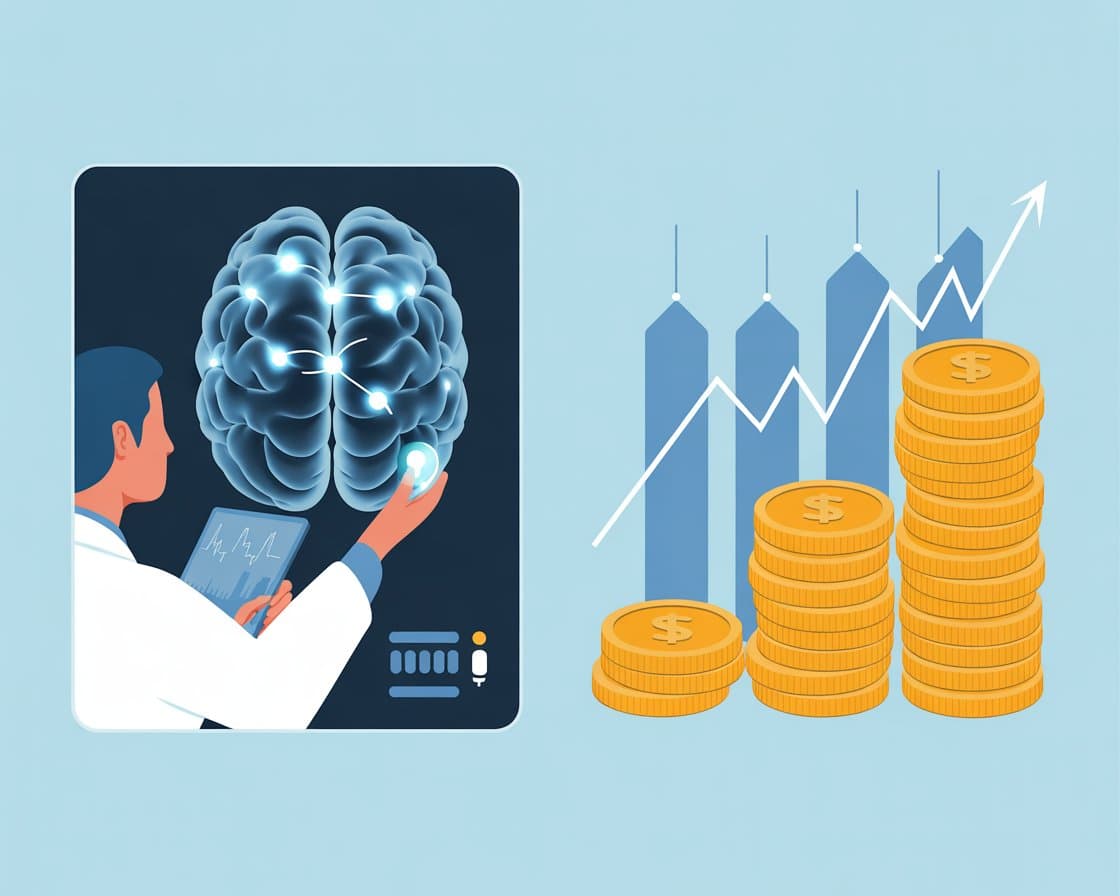 Infografía sobre el impacto de la ciencia de datos en psicometría, mostrando la mejora en diagnósticos y la optimización de costes.